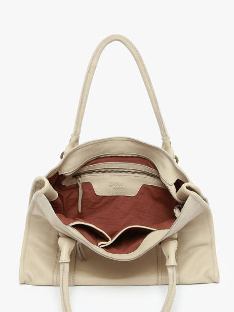 Schoudertas Cow Leder Basilic pepper Beige cow BCOW31 ander zicht 3